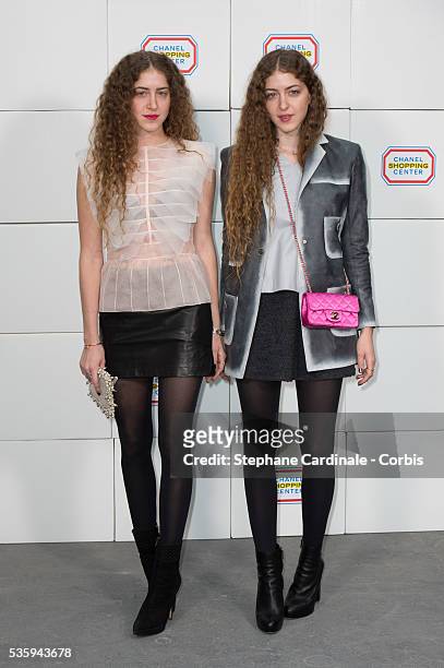 Aya and Sama Abu Khadra attend the Chanel show as part of the Paris Fashion Week Womenswear Fall/Winter 2014-2015, in Paris.