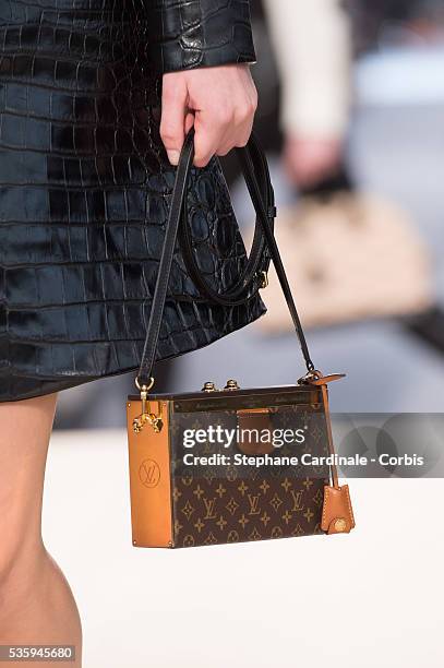 Handbag detail of a model is seen as she walks the runway during the Louis Vuitton show, as part of the Paris Fashion Week Womenswear Fall/Winter...