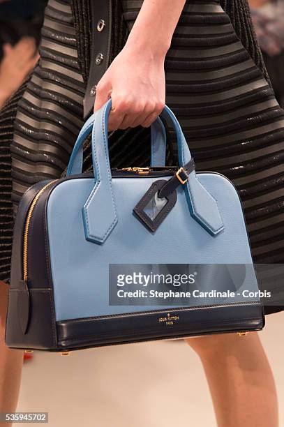 Handbag detail of a model is seen as she walks the runway during the Louis Vuitton show, as part of the Paris Fashion Week Womenswear Fall/Winter...
