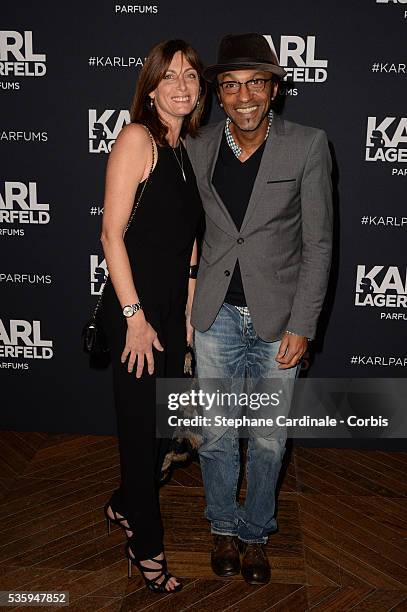 Manu Katche and Laurence Katche attend the Karl Lagerfeld New Perfume launch party at Palais Brongniart, in Paris.