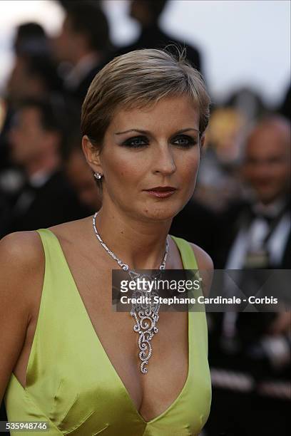 Melita Toscan Du Plantier arriving at the screening of "Diarios de Motocicleta" during the 57th Cannes Film Festival.