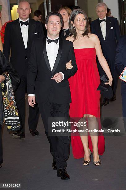 Guillaume Gallienne and Amandine Gallienne attend the Rose Ball at Sporting Monte-Carlo on March 29, 2014 in Monte-Carlo, Monaco.