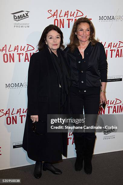 Anouk Aimee and Martine Lelouch attend 'Salaud On T'Aime' Paris Premiere at Cinema UGC Normandie, in Paris.