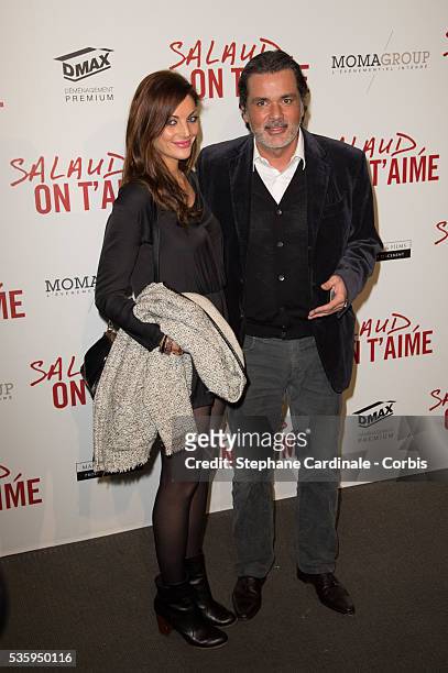 Christophe Barratier and his companion Gwendoline Doytcheva attend 'Salaud On T'Aime' Paris Premiere at Cinema UGC Normandie, in Paris.