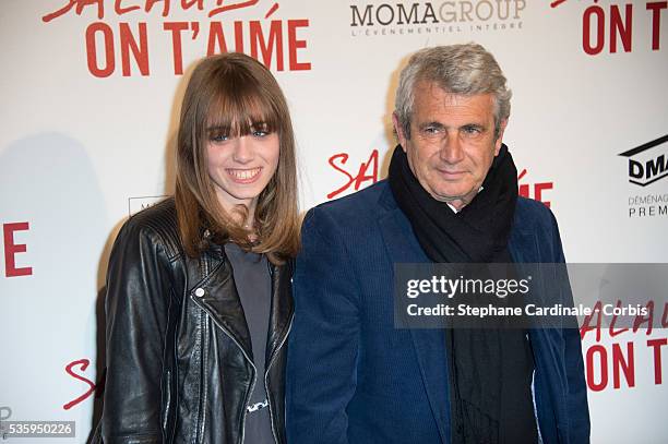 Michel Boujenah and his daughter Louise attend 'Salaud On T'Aime' Paris Premiere at Cinema UGC Normandie, in Paris.