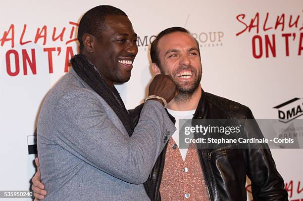 Jacky Ido and Le Comte de Bouderbala attend 'Salaud On T'Aime' Paris Premiere at Cinema UGC Normandie, in Paris.