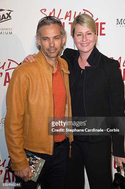 Paul Belmondo and Luana Belmondo attend 'Salaud On T'Aime' Paris Premiere at Cinema UGC Normandie, in Paris.