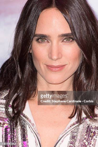 Actress Jennifer Connelly poses as she arrives for the Paris premiere of 'Noah' directed by Darren Aronofsky at Cinema Gaumont Marignan, in Paris.