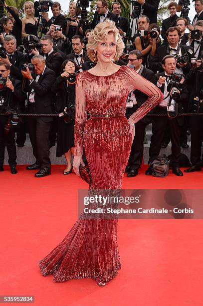 Jane Fonda attends the Opening Ceremony and the 'Grace of Monaco' premiere during the 67th Cannes Film Festival