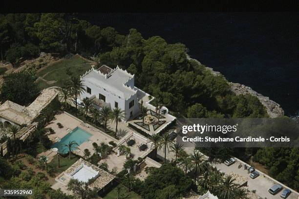 Vue aérienne de la villa de Michael et Diandra Douglas sur l’ile de Majorque.