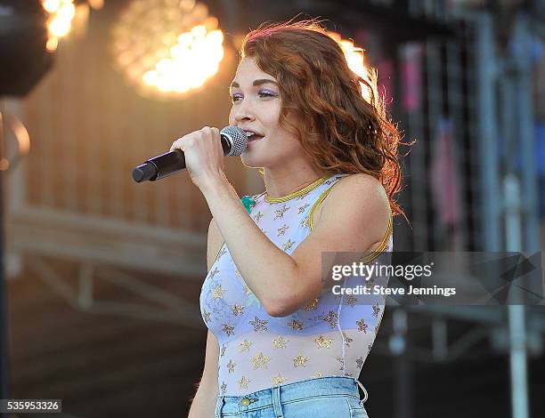 Mandy Lee of Misterwives performs on Day 3 of the 4th Annual BottleRock Napa Music Festival at Napa Valley Expo on May 29, 2016 in Napa, California.