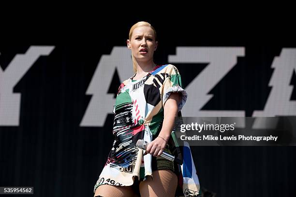 Iggy Azalea performs on stage at Powderham Castle on May 29, 2016 in Exeter, England.