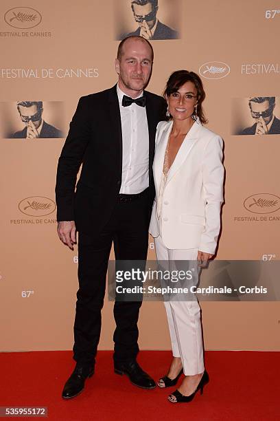 Jean-Charles Sabattier and Nathalie Iannetta attends the Opening ceremony dinner of the 67th Cannes Film Festival.