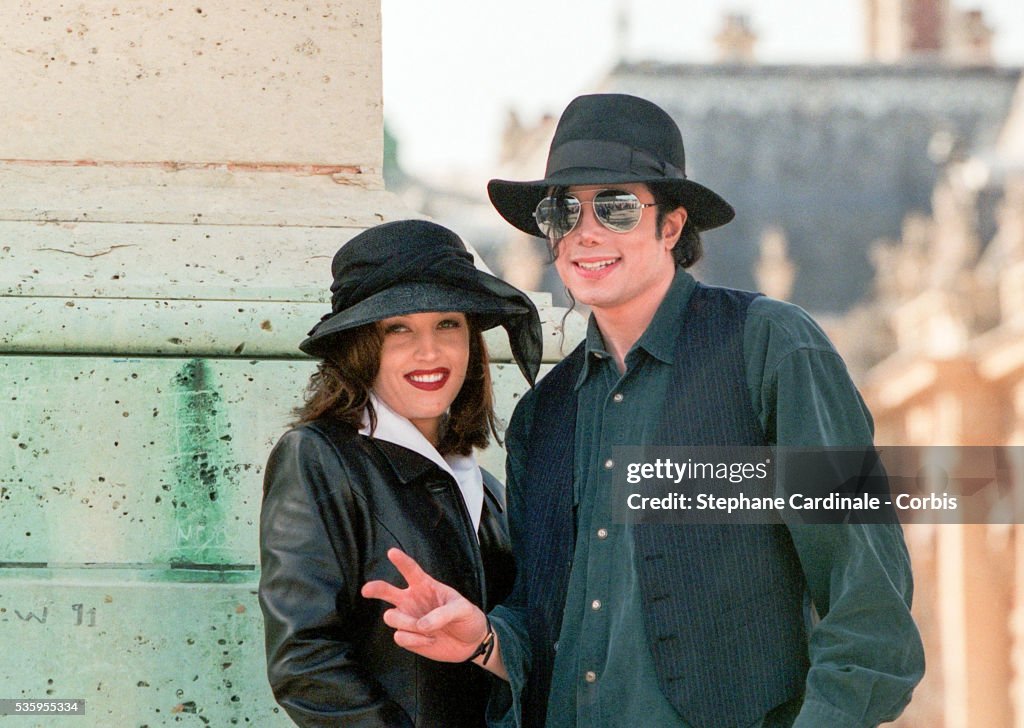 Michael Jackson and Lisa Marie Presley in France