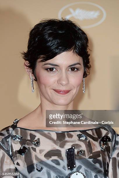Audrey Tautou attends the Opening ceremony dinner of the 67th Cannes Film Festival.