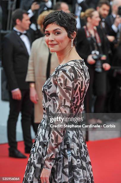 Audrey Tautou attends the Opening Ceremony and the 'Grace of Monaco' premiere during the 67th Cannes Film Festival