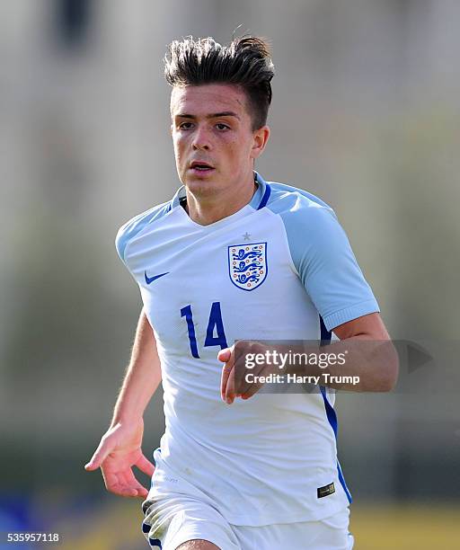 Jack Grealish of England during the Toulon Tournament match between Japan and England at the Stade Leo Lagrange on May 27, 2016 in Toulon, France.