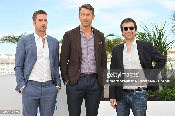 Scott Speedman, Ryan Reynolds and Atom Egoyan attend the "Captives" photocall during the 67th Cannes Film Festival.