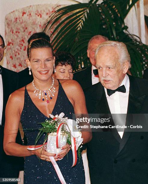 Stephanie of Monaco and her father Rainier of Monaco.