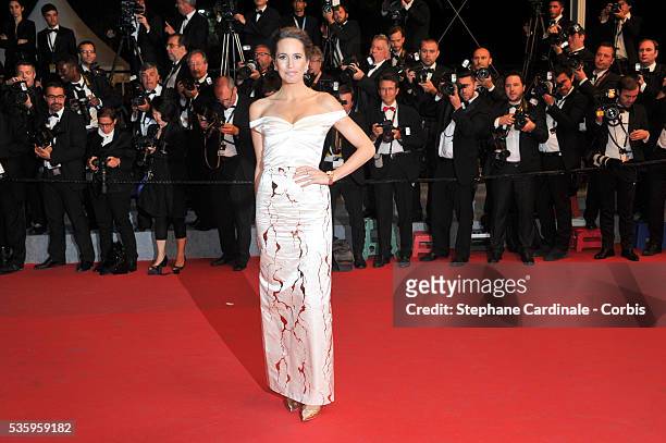 Louise Roe at 'The Captive' premiere during the 67th Cannes Film Festival