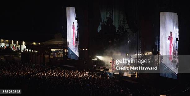 Florence Welch of Florence and the Machine performs on stage during the Sasquatch! Music Festival at Gorge Amphitheatre on May 30, 2016 in George,...