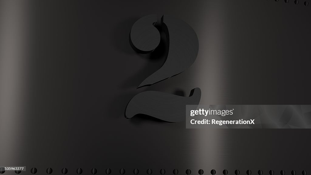 Metal Plate with the number two