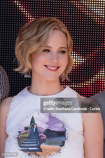 Jennifer Lawrence attends 'The Hunger Games: Mockingjay Part 1' photocall during the 67th Cannes Film Festival