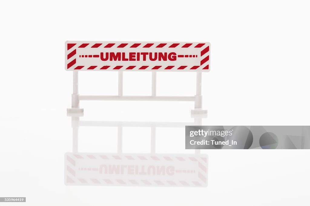 Warning sign on white background