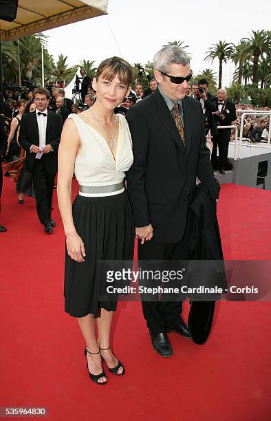 Sophie Marceau and her husband attend the premiere of "Where the Truth Lies" at the 58th Cannes Film Festival.