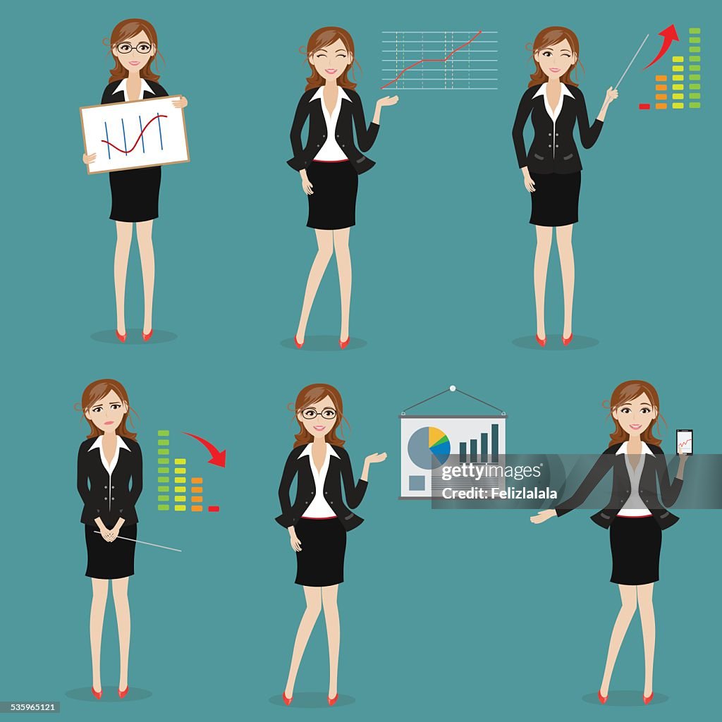 Businesswoman with graph