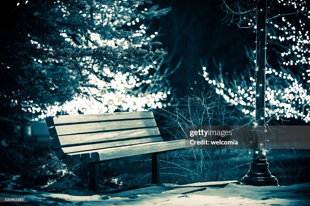 Park Bench in Winter