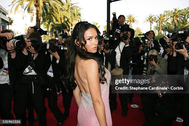 Thallia at the premiere of "Cache" during the 58th Cannes Film Festival.