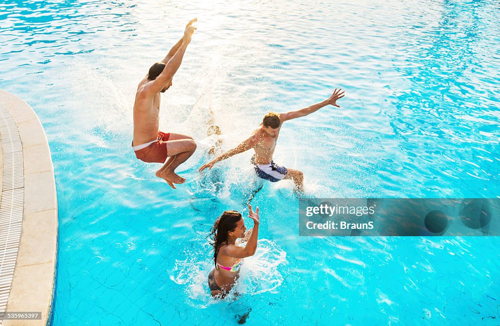 Jumping Pool Jump In Pool