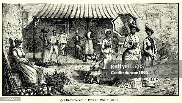 19th century haiti - port-au-prince - port au prince stock illustrations