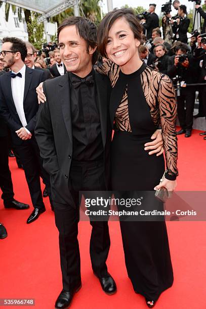 Gael Garcial Bernal and Alice Braga at the "FoxCatcher" Premiere during the 67th Cannes Film Festival
