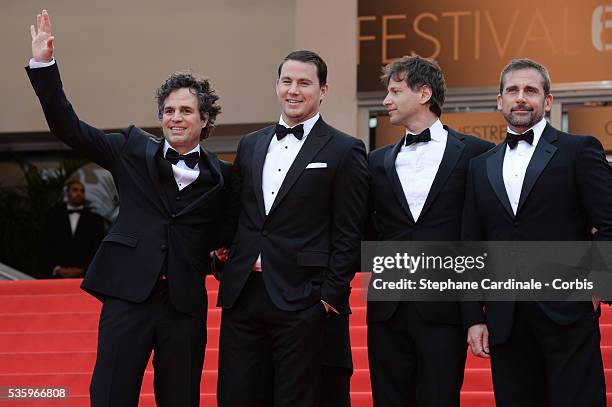 Mark Ruffalo, Channing Tatum, Bennett Miller and Steve Carell at the "FoxCatcher" Premiere during the 67th Cannes Film Festival