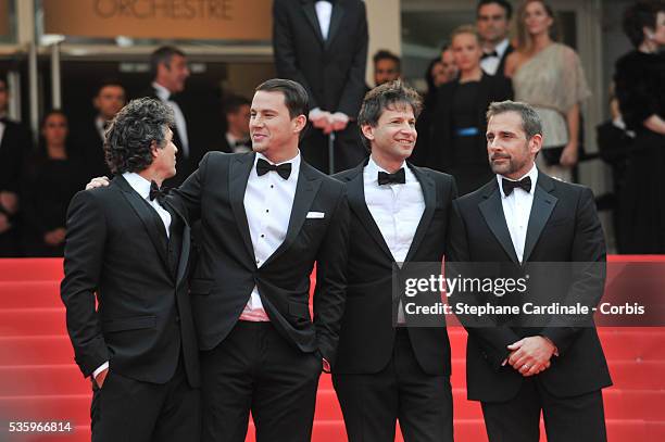 Mark Ruffalo, Channing Tatum, Bennett Miller and Steve Carell at the "FoxCatcher" Premiere during the 67th Cannes Film Festival