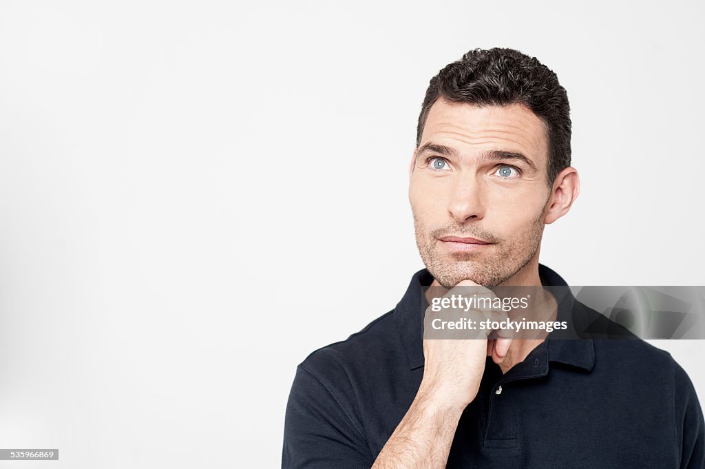 Pensive middle aged man