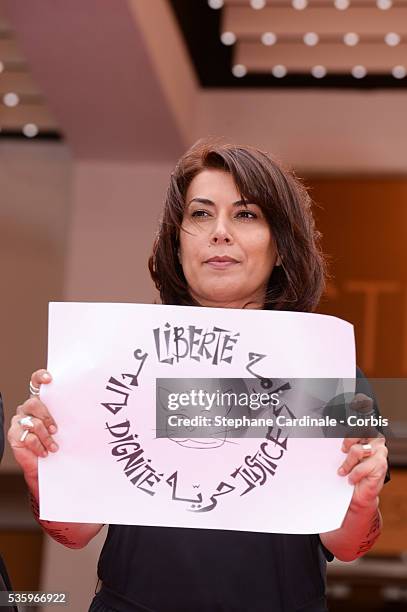 Nadia Khiari aka 'Willis from Tunis' of the documentary 'Caricaturistes, Fantassins de la Democratie' at the "Maps to the Stars" Premiere during the...