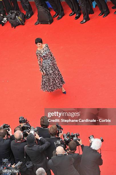 Audrey Tautou attends the Opening Ceremony and the 'Grace of Monaco' premiere during the 67th Cannes Film Festival - Aerial View