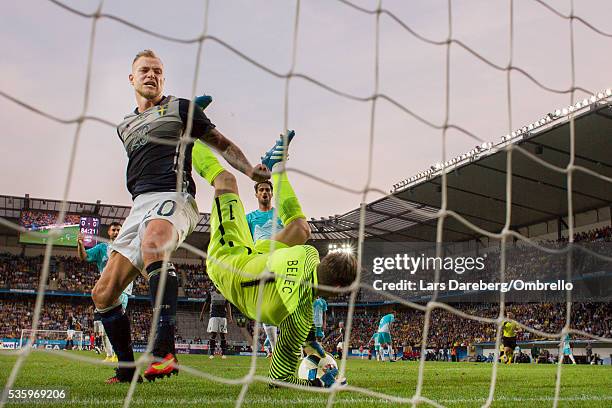 John Guidetti of Sweden during the international friendly match between Sweden and Slovenia on May 30, 2016 in Malmo, Sweden.