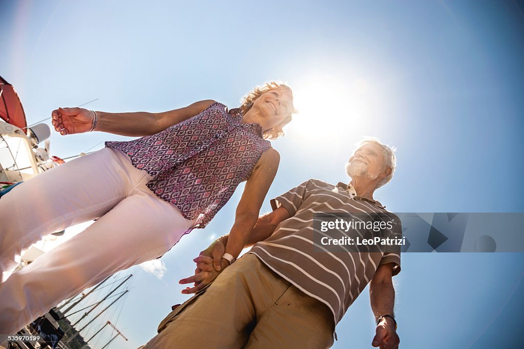 Senior couple having a great day