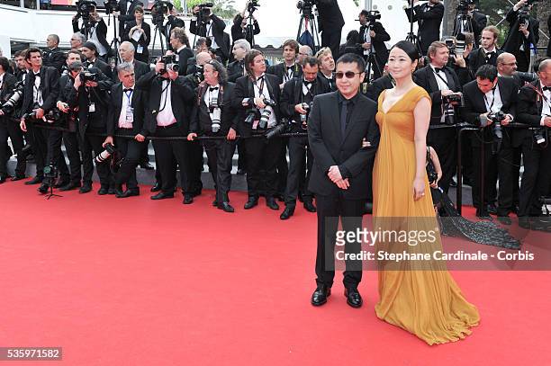 Zhao Tao and Jia Zhangke at the 'The Search' Premiere during 67th Cannes Film Festival