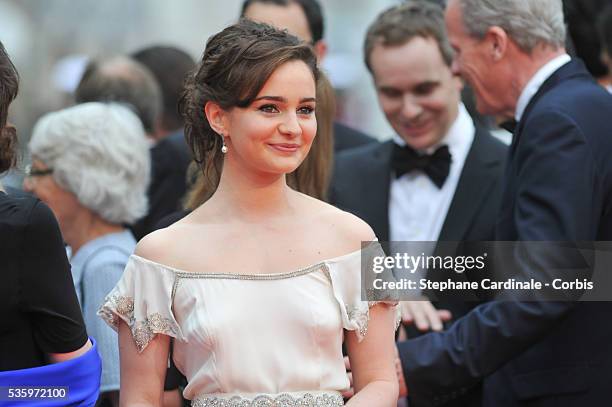 Aisling Franciosi attend the 'Jimmy's Hall' premiere during the 67th Cannes Film Festival