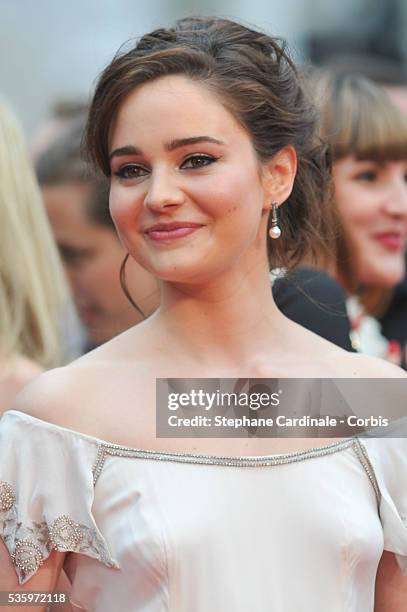 Aisling Franciosi attend the 'Jimmy's Hall' premiere during the 67th Cannes Film Festival