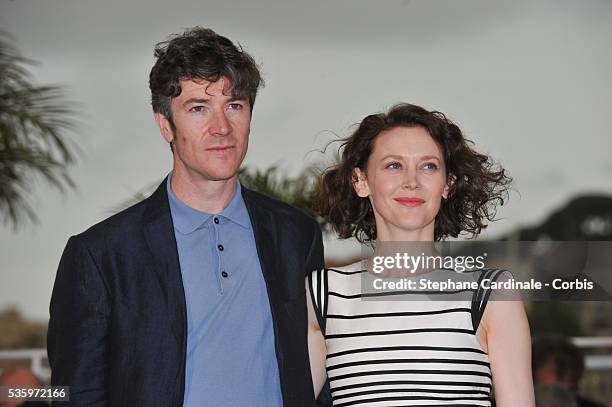 Barry Ward and Simone Kirby attend the 'Jimmy's Hall' photocall during the 67th Cannes Film Festival