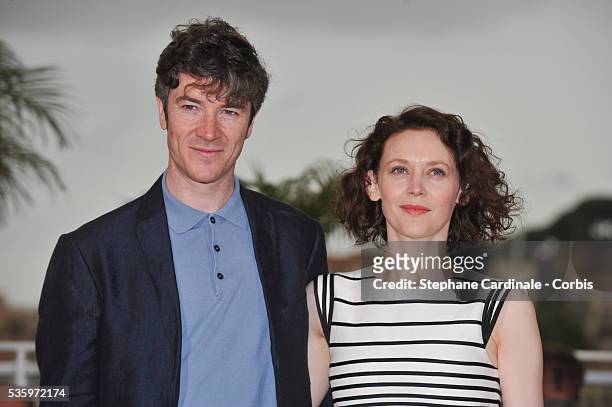Barry Ward and Simone Kirby attend the 'Jimmy's Hall' photocall during the 67th Cannes Film Festival