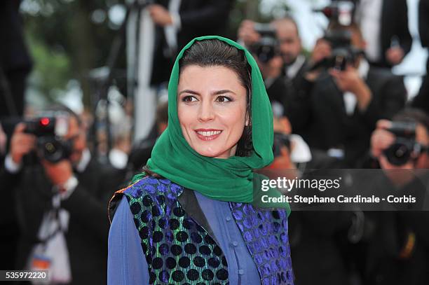 Leila Hatami attend the 'Jimmy's Hall' premiere during the 67th Cannes Film Festival