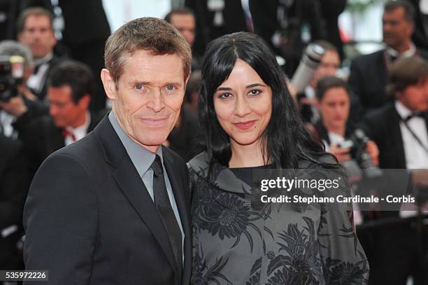 Willem Dafoe and Giada Colagrande attend the 'Jimmy's Hall' premiere during the 67th Cannes Film Festival