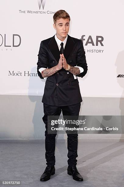 Justin Bieber at the amfAR's 21st Cinema Against AIDS Gala at Hotel du Cap-Eden-Roc during the 67th Cannes Film Festival